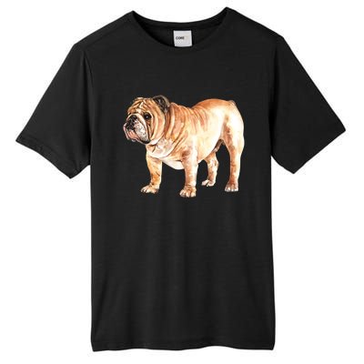 Watercolor English British Bulldog Gift Tall Fusion ChromaSoft Performance T-Shirt