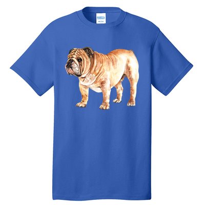 Watercolor English British Bulldog Gift Tall T-Shirt