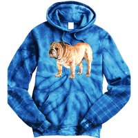 Watercolor English British Bulldog Gift Tie Dye Hoodie