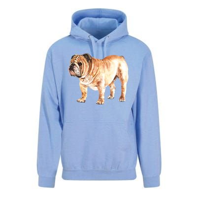 Watercolor English British Bulldog Gift Unisex Surf Hoodie