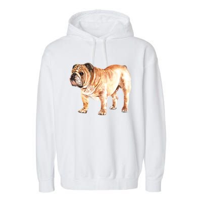 Watercolor English British Bulldog Gift Garment-Dyed Fleece Hoodie