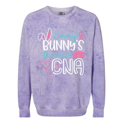 Wo Every Bunnys Favorite Cna Happy Easter Nurse Gift Colorblast Crewneck Sweatshirt