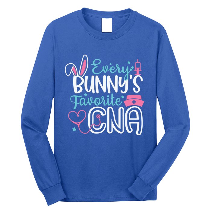 Wo Every Bunnys Favorite Cna Happy Easter Nurse Gift Long Sleeve Shirt