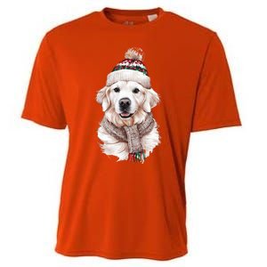 White English Cream Golden Retriever Mom Dog Puppy Christmas Gift Cooling Performance Crew T-Shirt