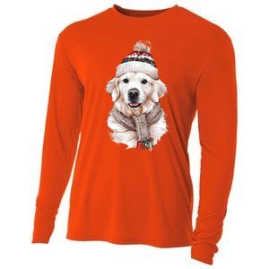 White English Cream Golden Retriever Mom Dog Puppy Christmas Gift Cooling Performance Long Sleeve Crew