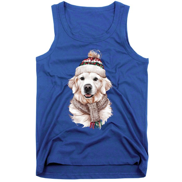 White English Cream Golden Retriever Mom Dog Puppy Christmas Gift Tank Top