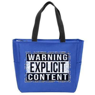 Warning Explicit Content Grungy Version Cute Gift Zip Tote Bag