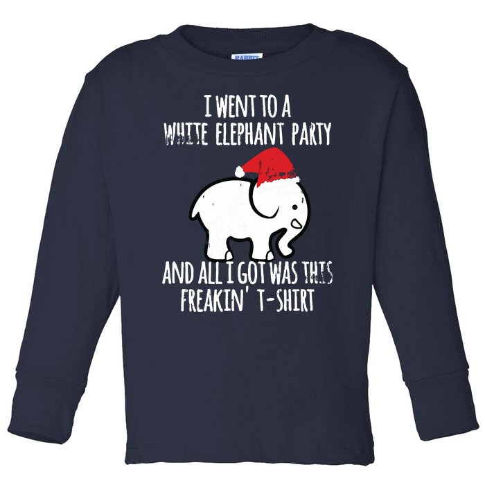 White Elephant Christmas Fun Gift Exchange Contest Toddler Long Sleeve Shirt