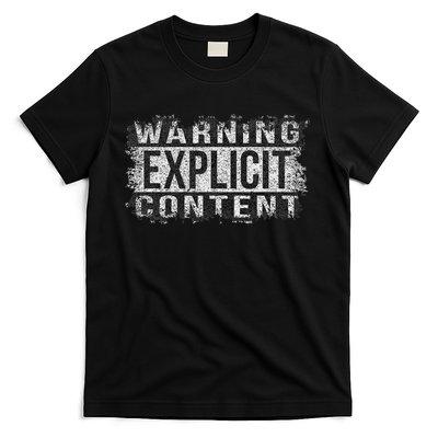 Warning Explicit Content Distressed Look T-Shirt
