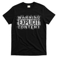 Warning Explicit Content Distressed Look T-Shirt