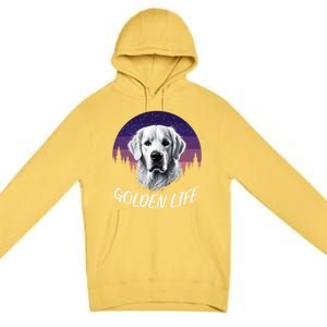 White English Cream Golden Retriever Simply Golden Gift Premium Pullover Hoodie