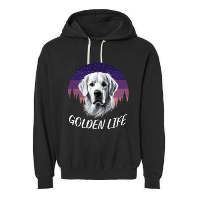 White English Cream Golden Retriever Simply Golden Gift Garment-Dyed Fleece Hoodie