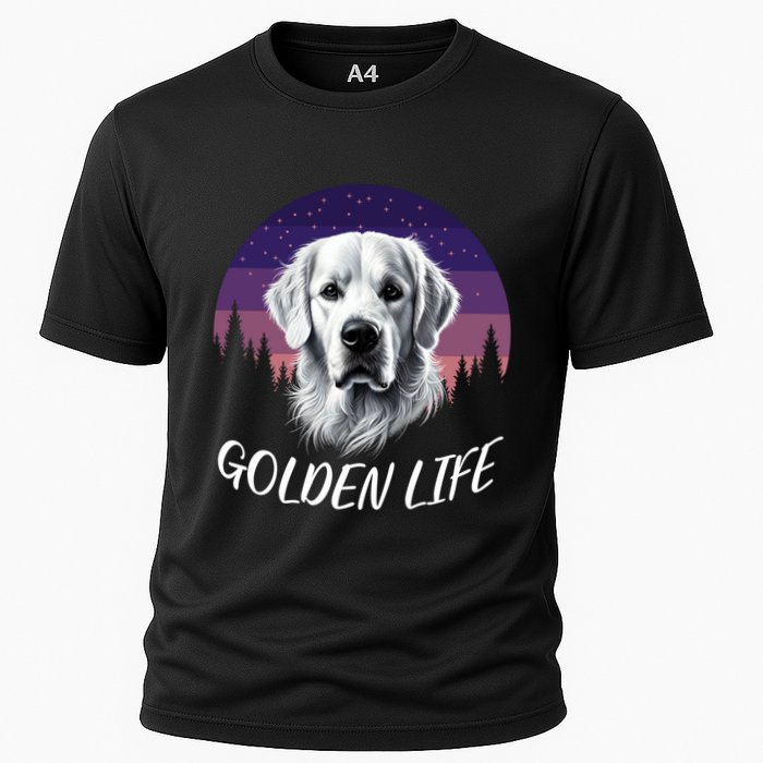 White English Cream Golden Retriever Simply Golden Gift Cooling Performance Crew T-Shirt