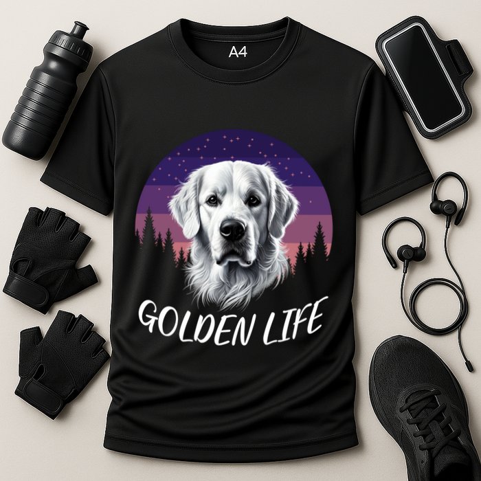 White English Cream Golden Retriever Simply Golden Gift Cooling Performance Crew T-Shirt