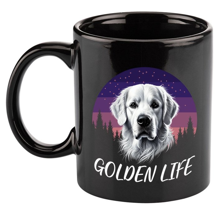 White English Cream Golden Retriever Simply Golden Gift 11oz C Handle Ceramic Mug