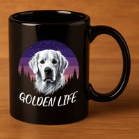 White English Cream Golden Retriever Simply Golden Gift 11oz C Handle Ceramic Mug