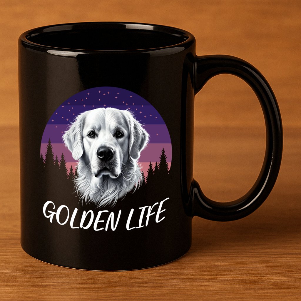 White English Cream Golden Retriever Simply Golden Gift 11oz C Handle Ceramic Mug