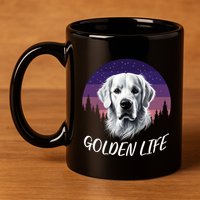White English Cream Golden Retriever Simply Golden Gift 11oz C Handle Ceramic Mug