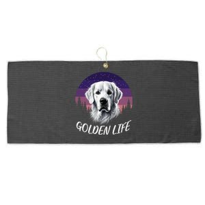 White English Cream Golden Retriever Simply Golden Gift Large Microfiber Waffle Golf Towel