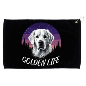 White English Cream Golden Retriever Simply Golden Gift Grommeted Golf Towel