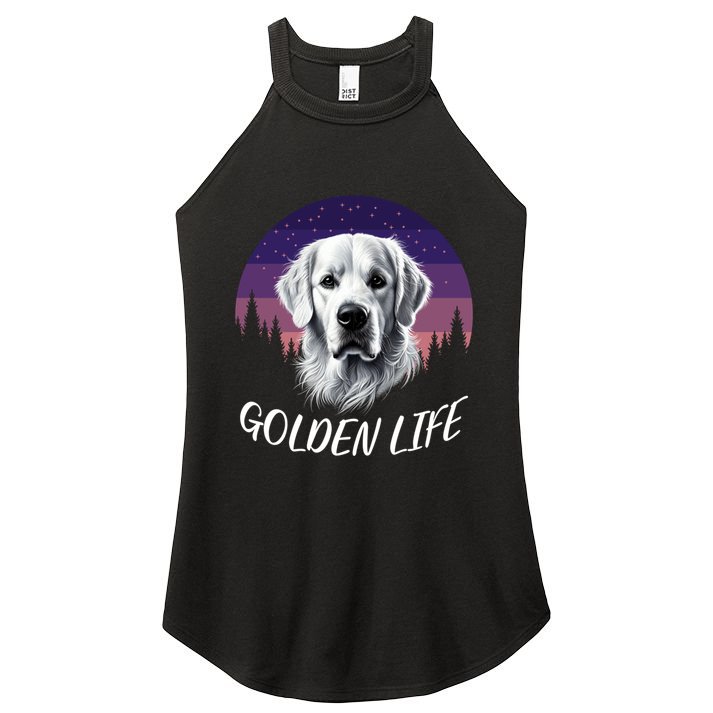 White English Cream Golden Retriever Simply Golden Gift Women's Perfect Tri Rocker Tank