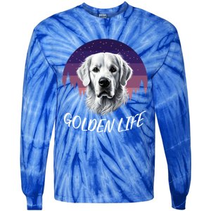 White English Cream Golden Retriever Simply Golden Gift Tie-Dye Long Sleeve Shirt