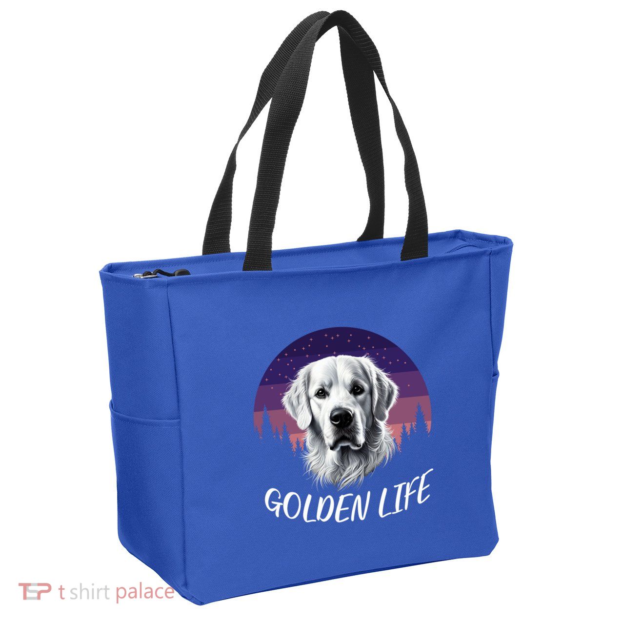 White English Cream Golden Retriever Simply Golden Gift Zip Tote Bag