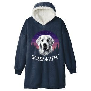 White English Cream Golden Retriever Simply Golden Gift Hooded Wearable Blanket