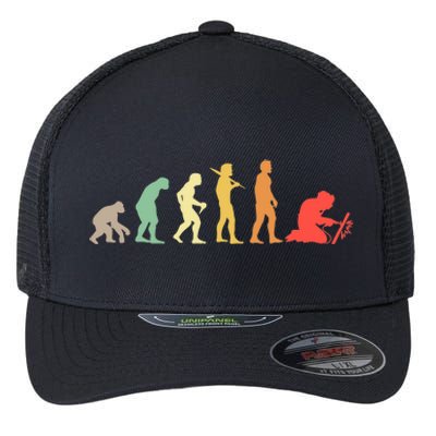 Welder Evolution Craftsman Welding Profession Welders Gift Flexfit Unipanel Trucker Cap