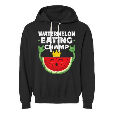 Watermelon Eating Champ Summer Eating Contest Festival Garment-Dyed Fleece Hoodie