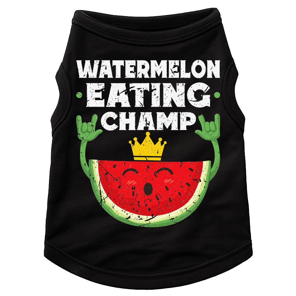 Watermelon Eating Champ Summer Eating Contest Festival Doggie Tank