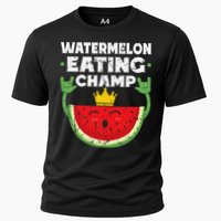 Watermelon Eating Champ Summer Eating Contest Festival Cooling Performance Crew T-Shirt