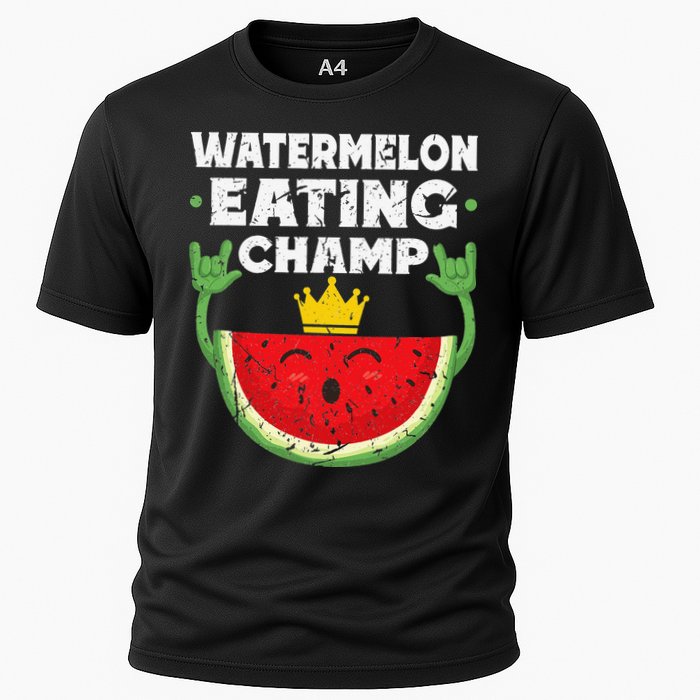 Watermelon Eating Champ Summer Eating Contest Festival Cooling Performance Crew T-Shirt