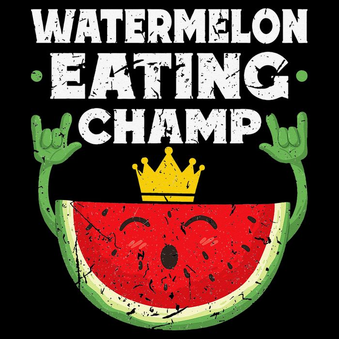 Watermelon Eating Champ Summer Eating Contest Festival Cooling Performance Crew T-Shirt
