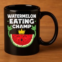 Watermelon Eating Champ Summer Eating Contest Festival 11oz C Handle Ceramic Mug
