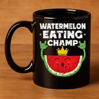 Watermelon Eating Champ Summer Eating Contest Festival 11oz C Handle Ceramic Mug