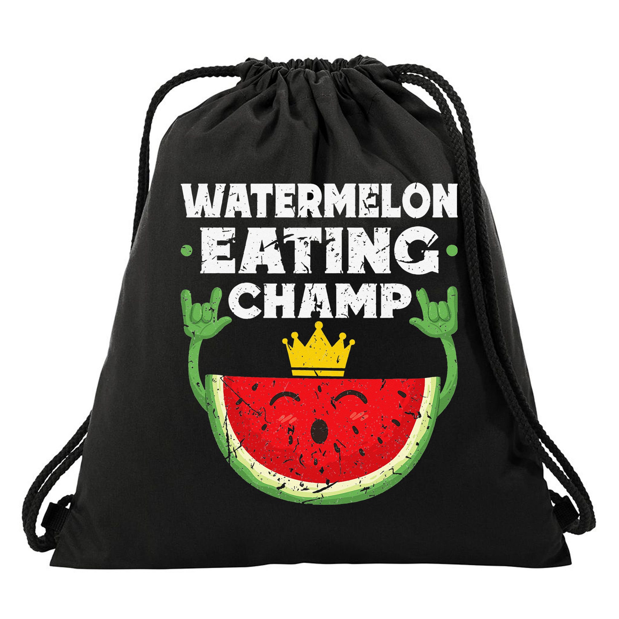 Watermelon Eating Champ Summer Eating Contest Festival Drawstring Bag
