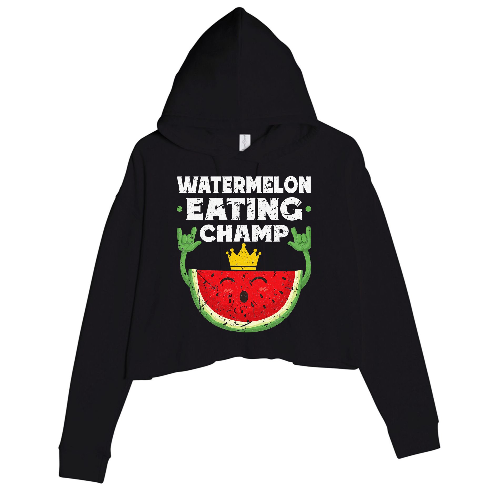 Watermelon Eating Champ Summer Eating Contest Festival Crop Fleece Hoodie
