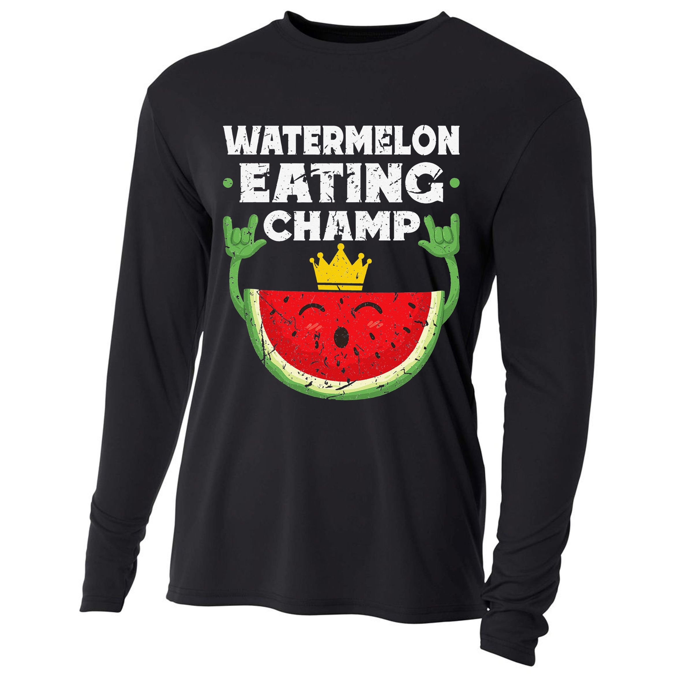 Watermelon Eating Champ Summer Eating Contest Festival Cooling Performance Long Sleeve Crew