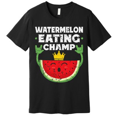 Watermelon Eating Champ Summer Eating Contest Festival Premium T-Shirt