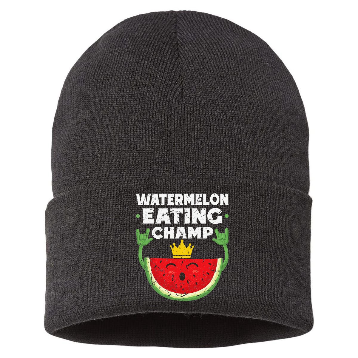 Watermelon Eating Champ Summer Eating Contest Festival Sustainable Knit Beanie