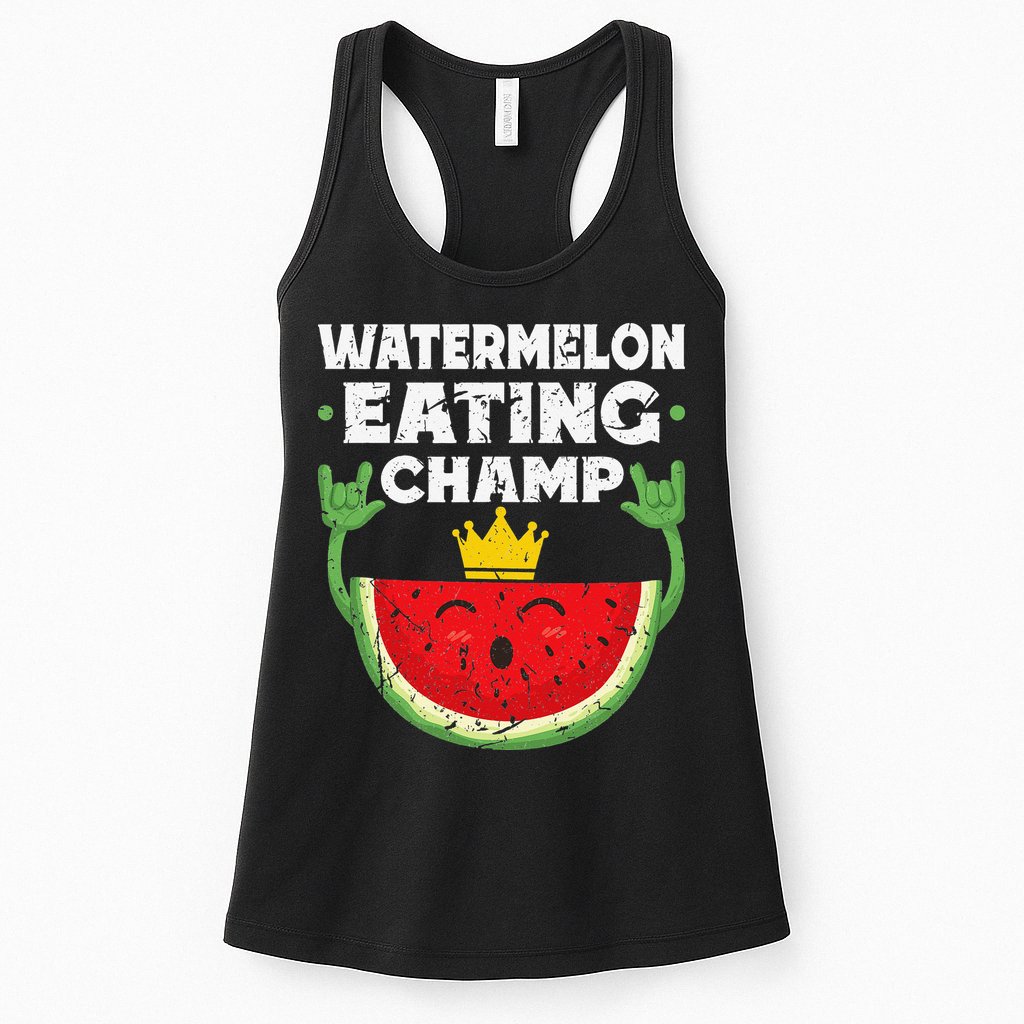 Watermelon Eating Champ Summer Eating Contest Festival Womens Tank Top