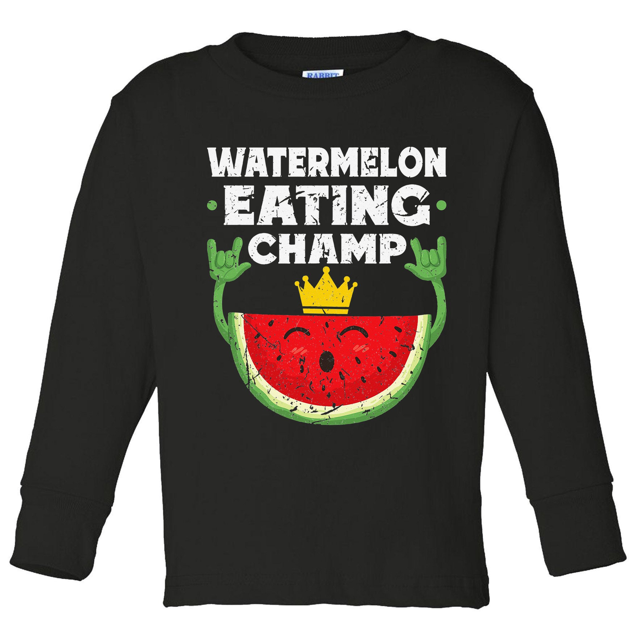 Watermelon Eating Champ Summer Eating Contest Festival Toddler Long Sleeve Shirt