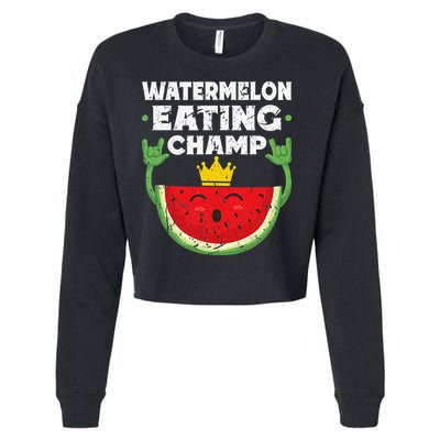 Watermelon Eating Champ Summer Eating Contest Festival Cropped Pullover Crew