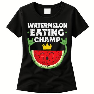 Watermelon Eating Champ Summer Eating Contest Festival Womens T-Shirt