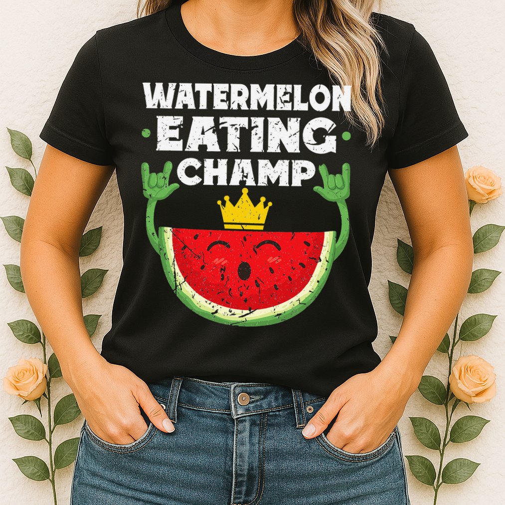 Watermelon Eating Champ Summer Eating Contest Festival Womens T-Shirt