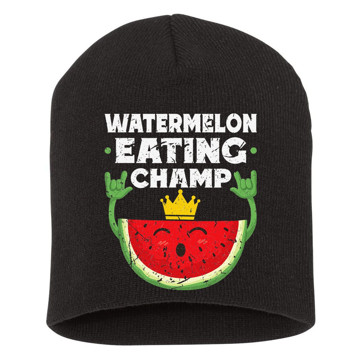 Watermelon Eating Champ Summer Eating Contest Festival Short Acrylic Beanie