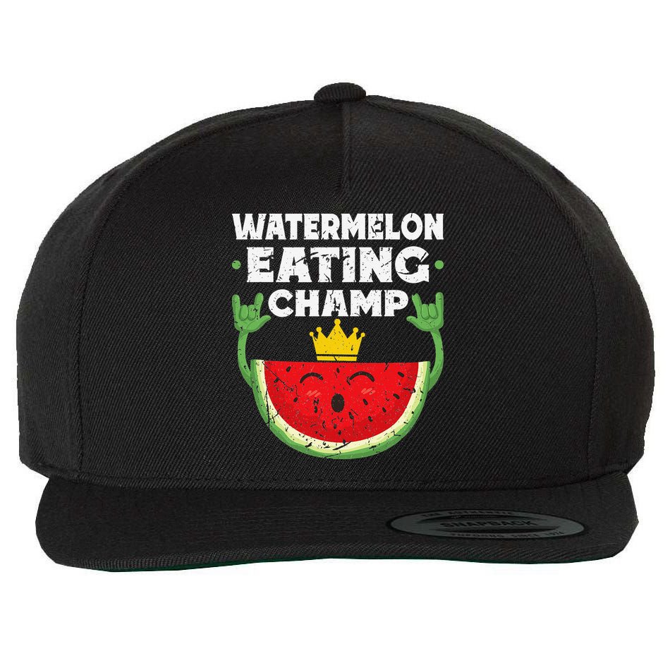 Watermelon Eating Champ Summer Eating Contest Festival Wool Snapback Cap