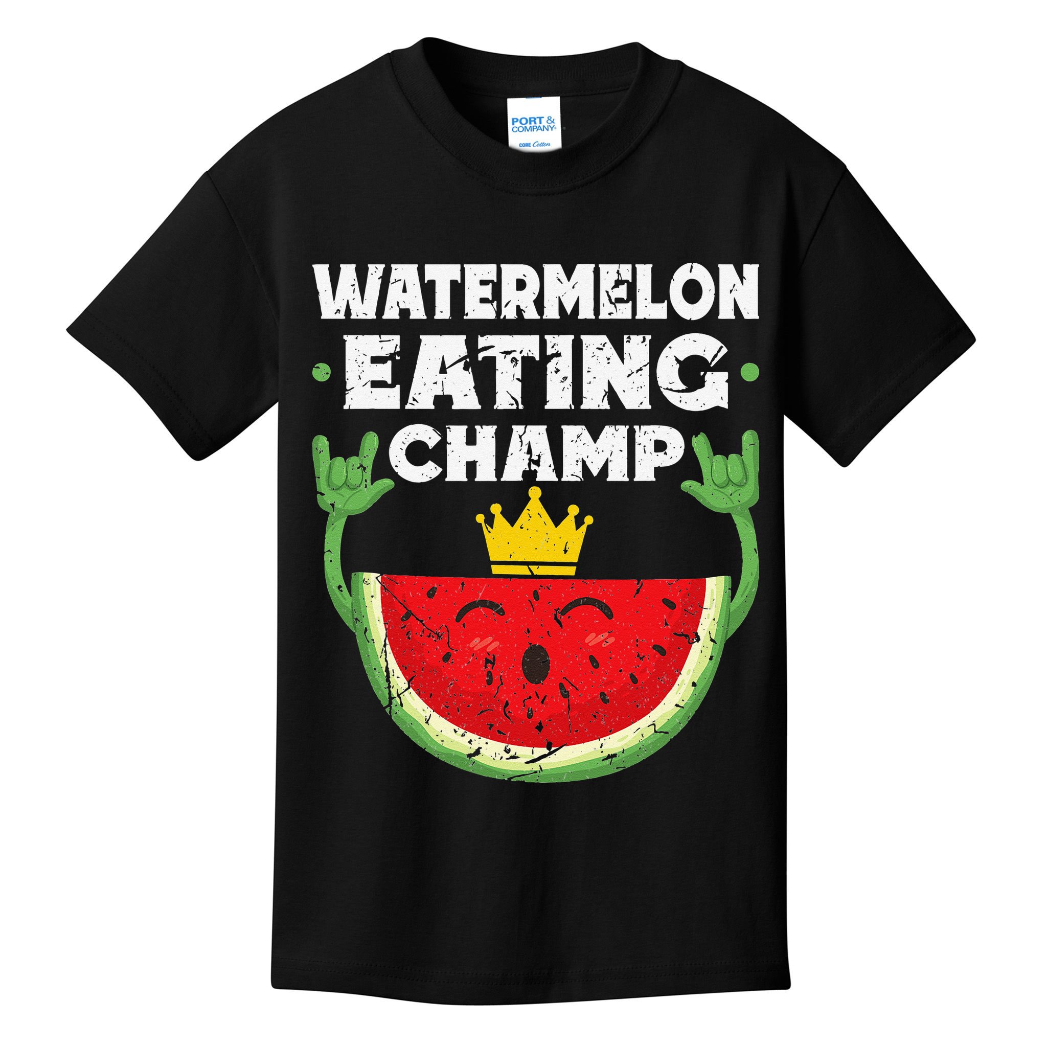 Watermelon Eating Champ Summer Eating Contest Festival Kids T-Shirt