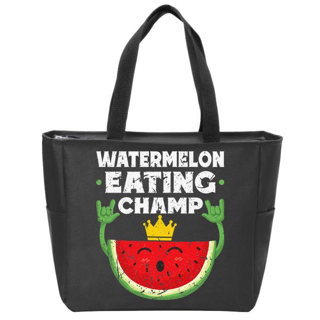 Watermelon Eating Champ Summer Eating Contest Festival Zip Tote Bag